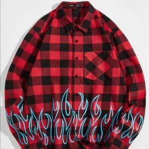 Fire print shirt
